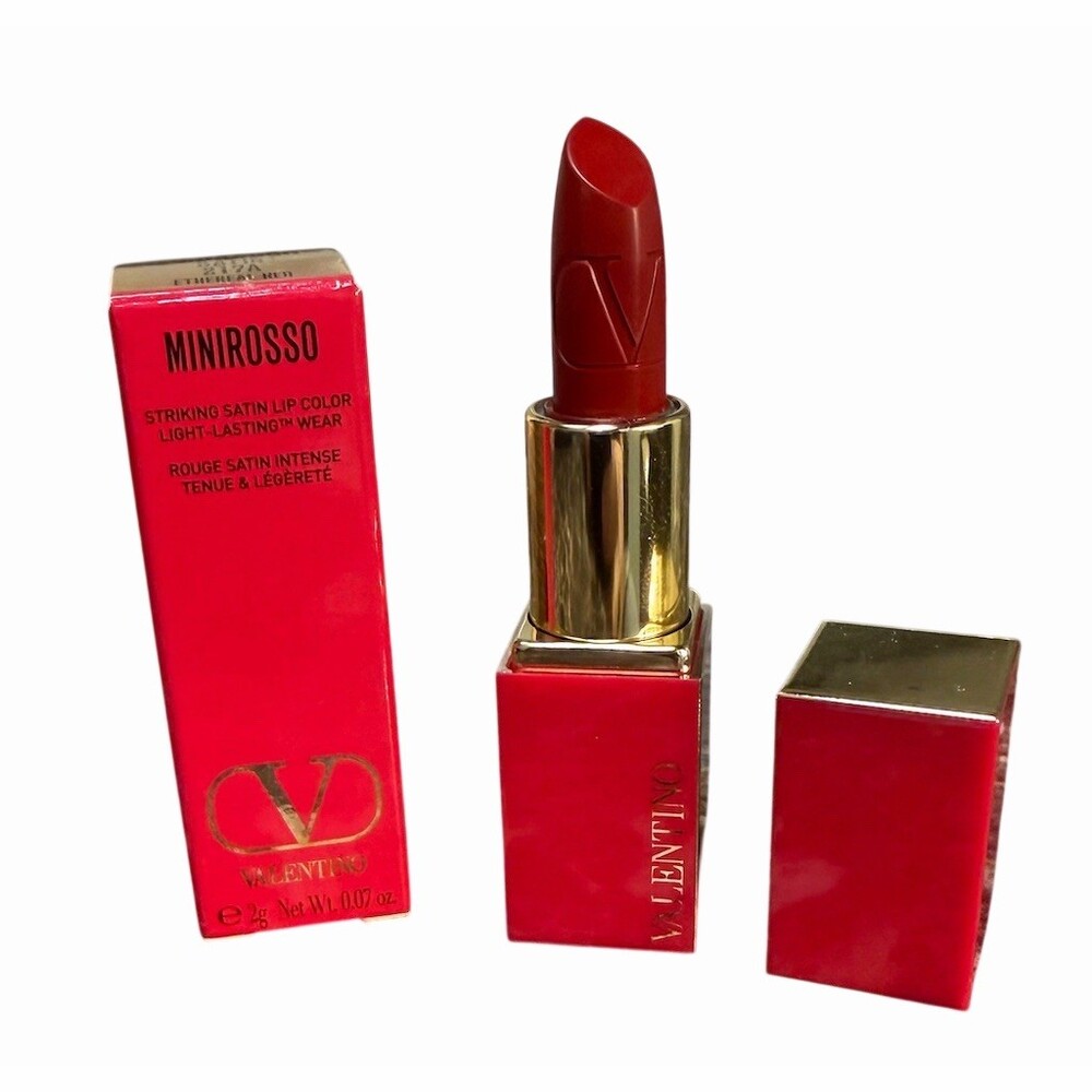 Valentino Beauty MiniRosso Satin Lipstick 217A Ethereal Red Travel Size 2g